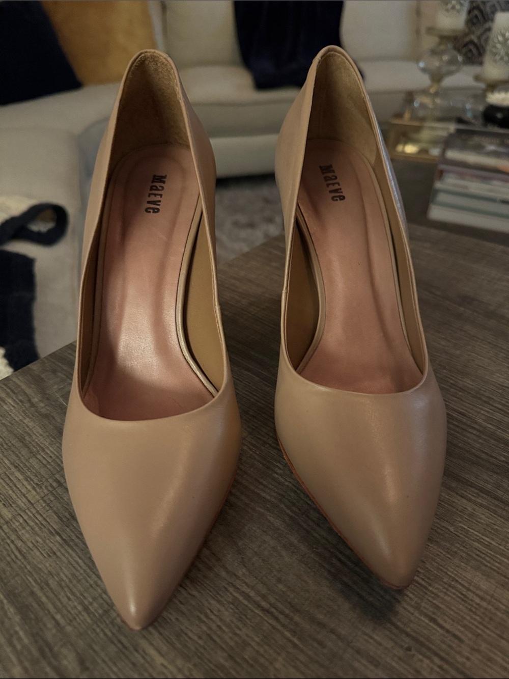 Maeve Beige Pointed-Toe Pumps Anthropologie